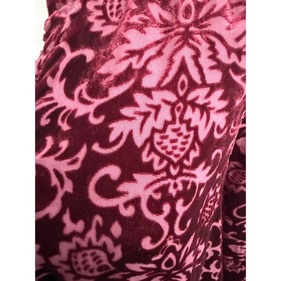 Sundance Regina Burgundy Velvet Burnout Floral Silk Blend Button-Up Sz. L - Picture 4 of 8